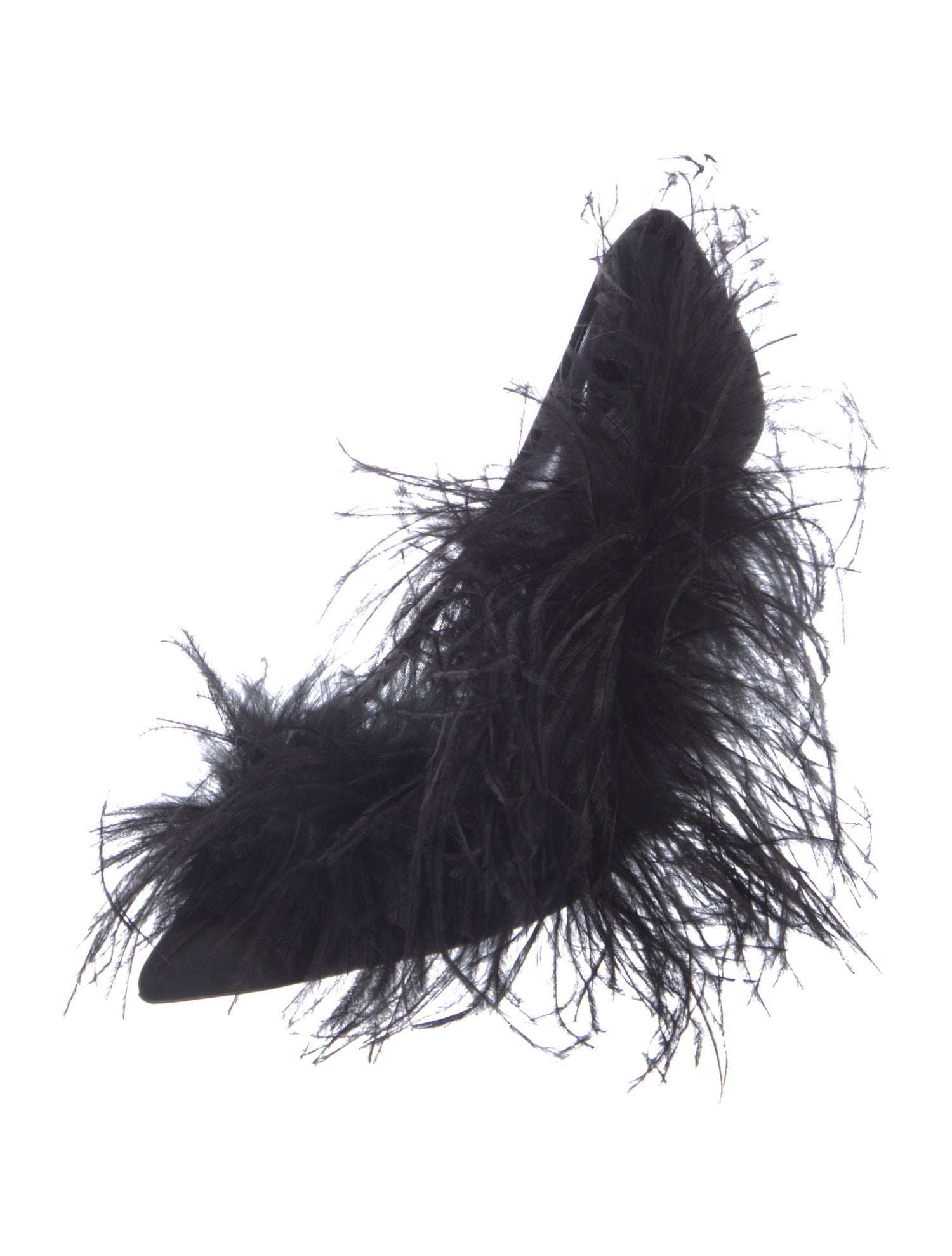 Gianvito Rossi Suede Feather Trim Pumps