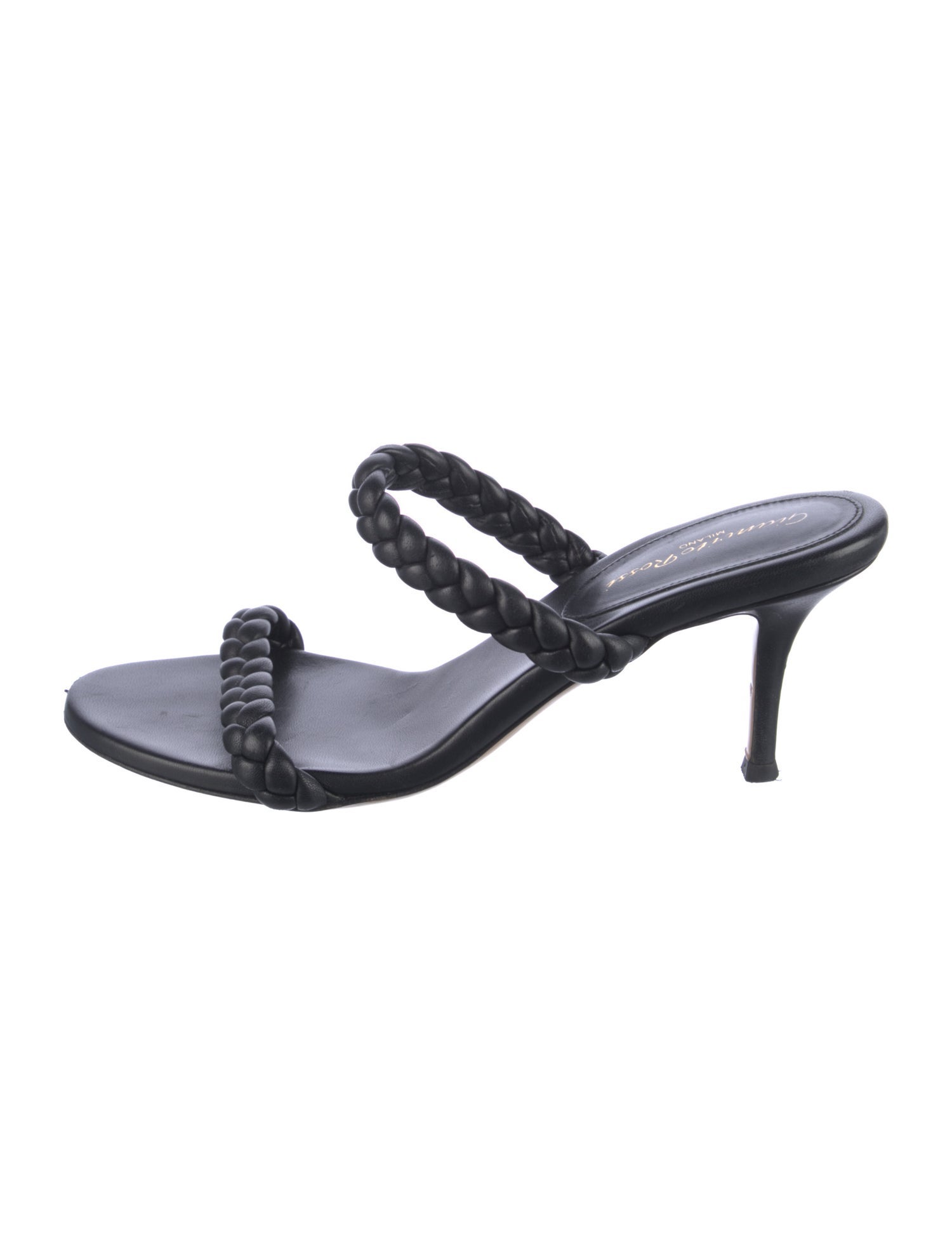 Gianvito Rossi Leather Braided Accents Slides