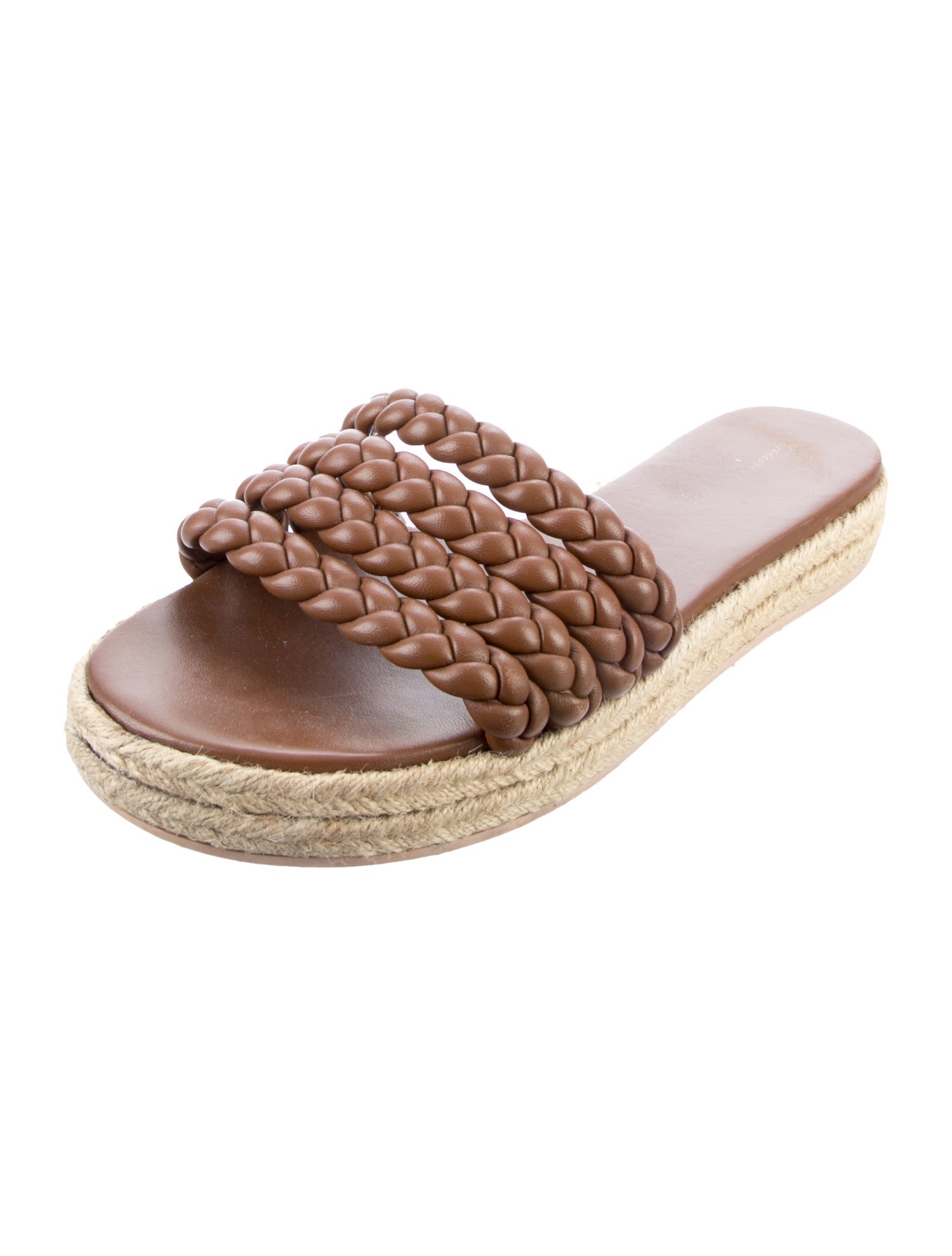 Gianvito Rossi Leather Braided Accents Slides