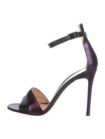Gianvito Rossi Satin Metallic Sandals