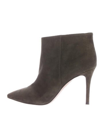 Gianvito Rossi Suede Pointed-Toe Booties