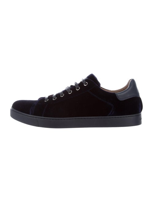 Gianvito Rossi Velvet Low-Top Sneakers Navy