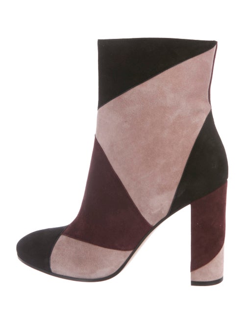 Gianvito Rossi Patchwork Suede Ankle Boots Pink