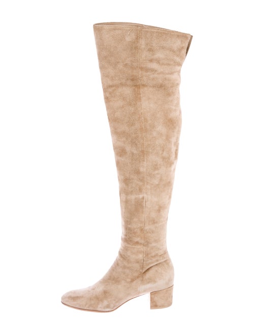 Gianvito Rossi Suede Over-The-Knee Boots Beige