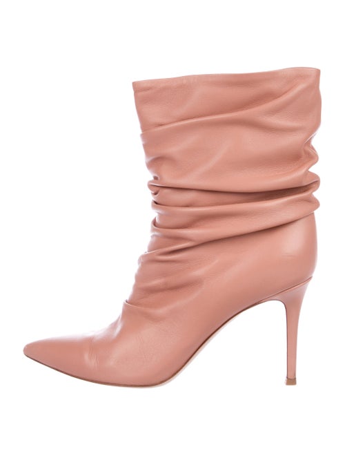 Gianvito Rossi Cecile Leather Boots Pink