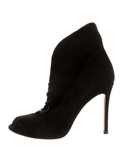 Gianvito Rossi Suede Lace-Up Boots Black