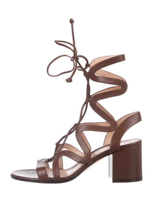 Gianvito Rossi Leather Gladiator Sandals Brown