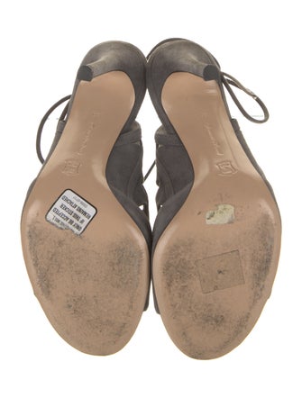 Gianvito Rossi Suede Lasercut Accents Sandals