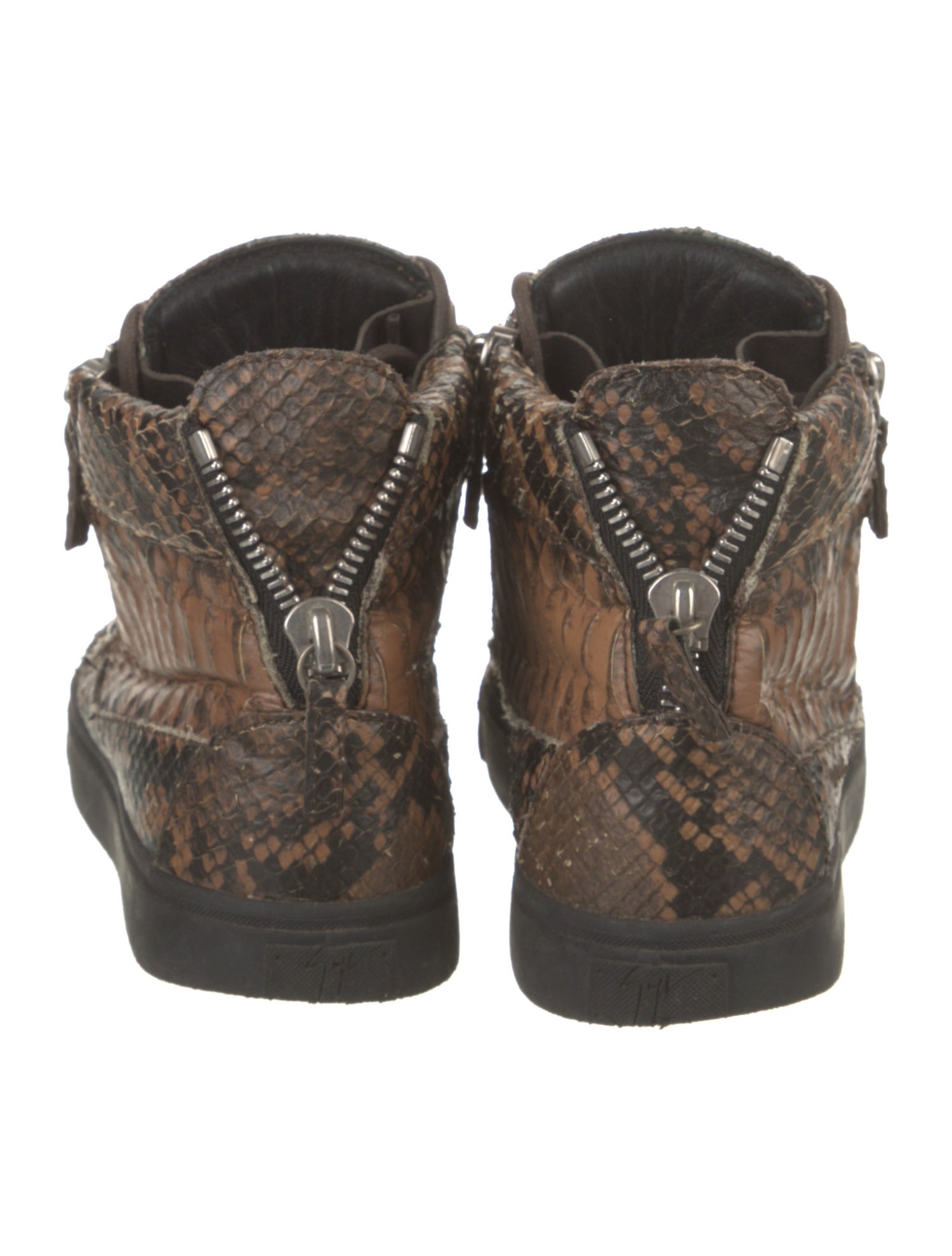 Giuseppe Zanotti Embossed Leather Animal Print Sneakers