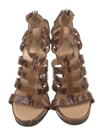 Giuseppe Zanotti Embossed Leather Animal Print Gladiator Sandals