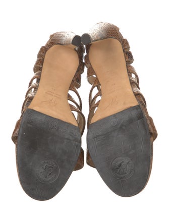 Giuseppe Zanotti Embossed Leather Animal Print Gladiator Sandals