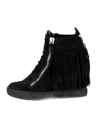 Giuseppe Zanotti Suede Printed Wedge Sneakers