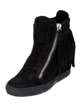 Giuseppe Zanotti Suede Printed Wedge Sneakers