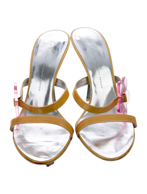 Giuseppe Zanotti Patent Leather Floral Print Slides