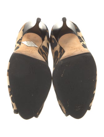 Giuseppe Zanotti Canvas Animal Print Slingback Pumps