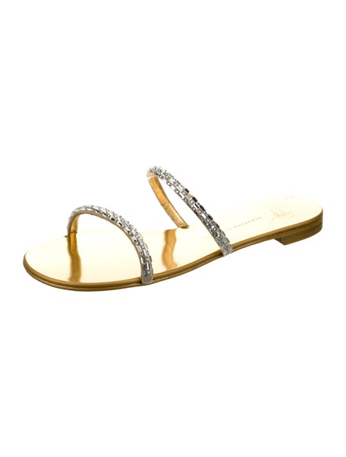Giuseppe Zanotti Patent Leather Crystal Embellishments Slides