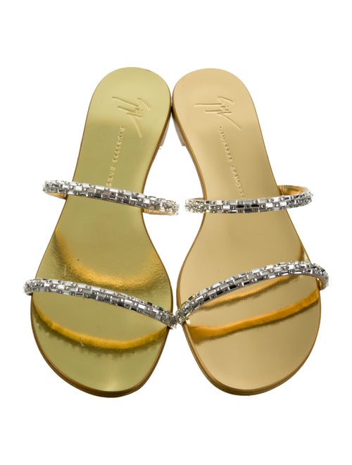 Giuseppe Zanotti Patent Leather Crystal Embellishments Slides