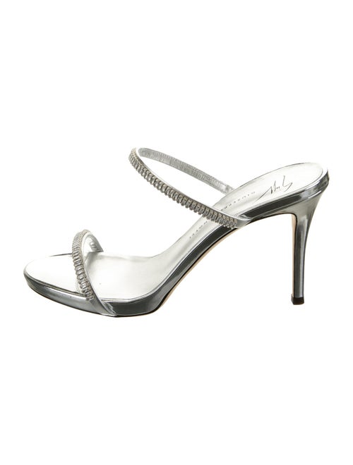 Giuseppe Zanotti Patent Leather Crystal Embellishments Slides