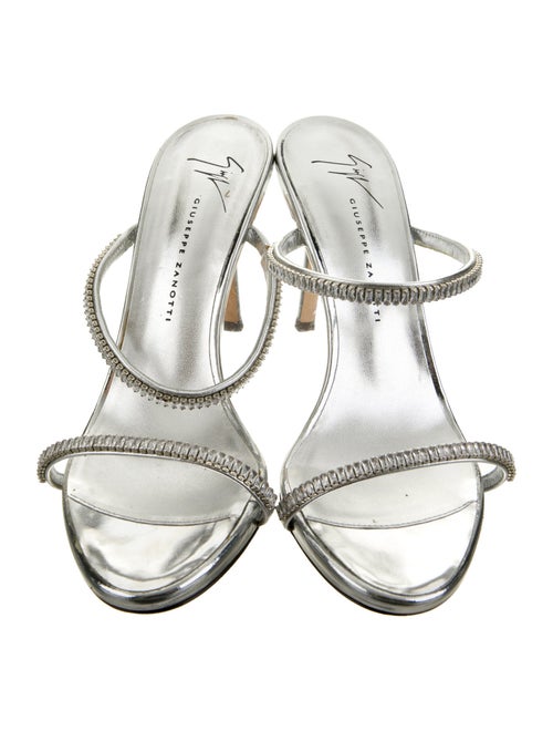 Giuseppe Zanotti Patent Leather Crystal Embellishments Slides
