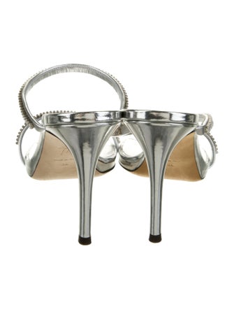 Giuseppe Zanotti Patent Leather Crystal Embellishments Slides