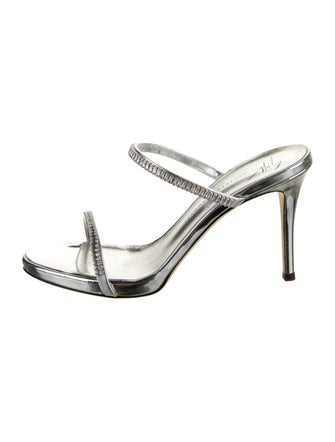 Giuseppe Zanotti Leather Crystal Embellishments Slides