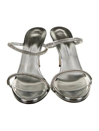 Giuseppe Zanotti Leather Crystal Embellishments Slides