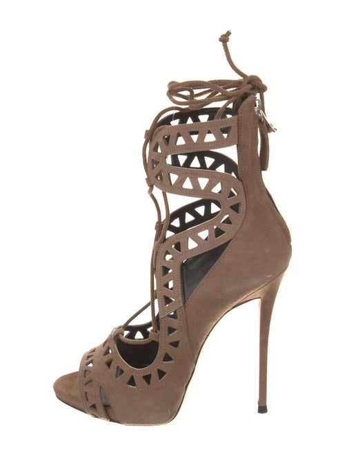 Giuseppe Zanotti Suede Cutout Accent Gladiator Sandals