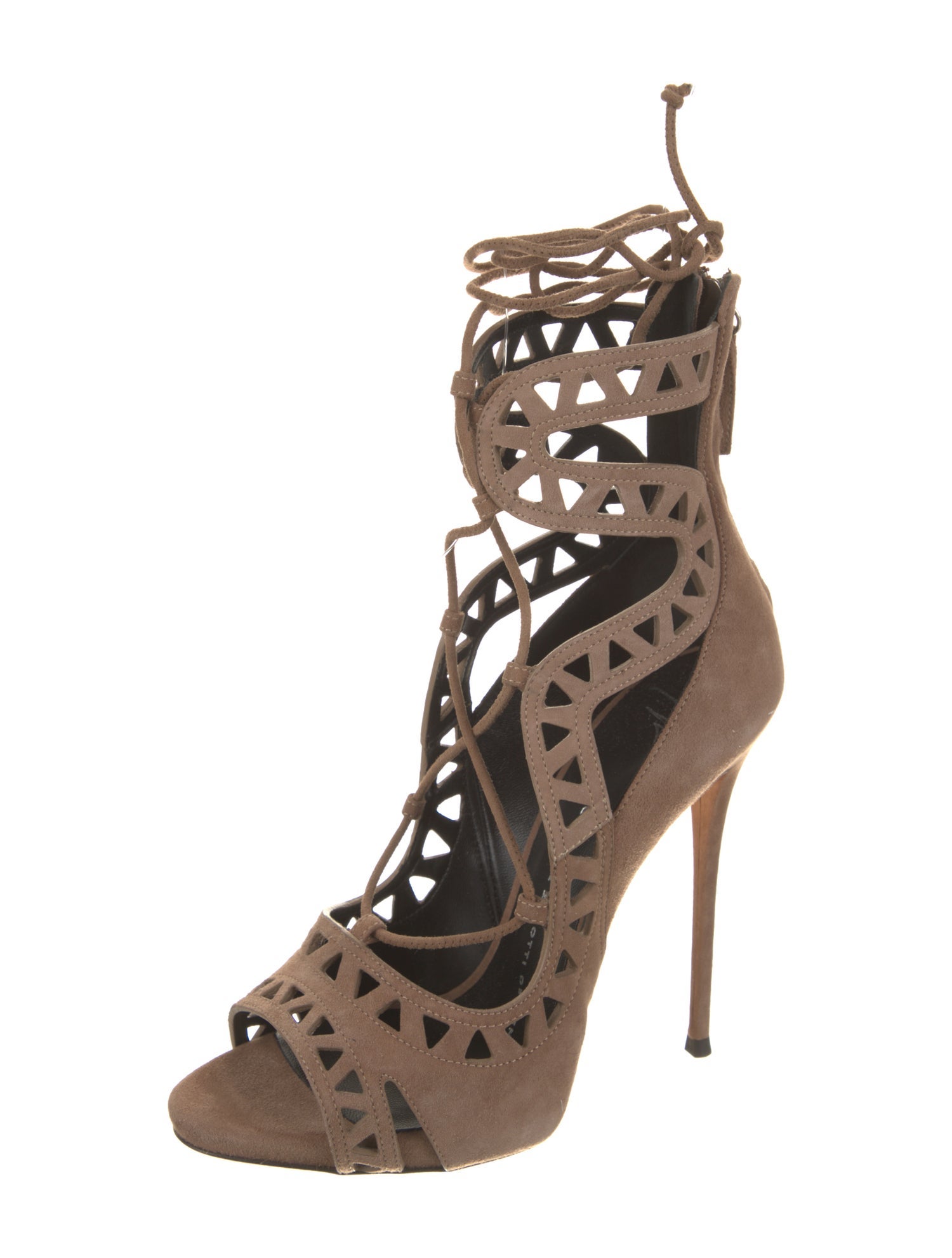 Giuseppe Zanotti Suede Cutout Accent Gladiator Sandals