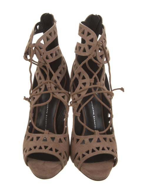Giuseppe Zanotti Suede Cutout Accent Gladiator Sandals