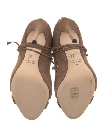 Giuseppe Zanotti Suede Cutout Accent Gladiator Sandals