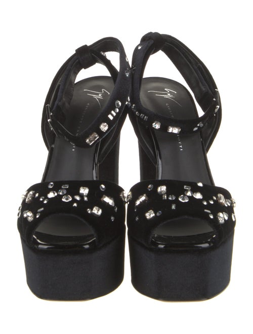 Giuseppe Zanotti Velvet Crystal Embellishments Sandals