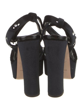 Giuseppe Zanotti Velvet Crystal Embellishments Sandals