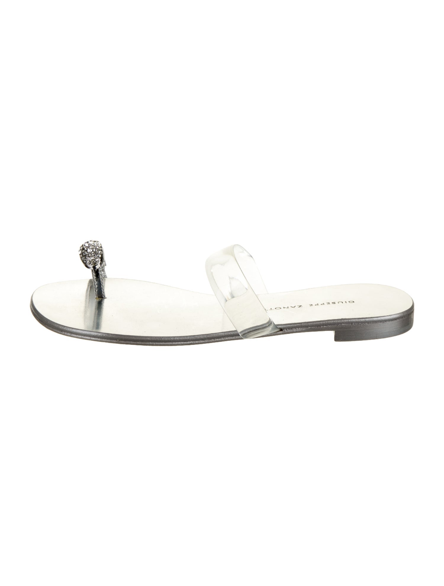 Giuseppe Zanotti Patent Leather Crystal Embellishments Slides