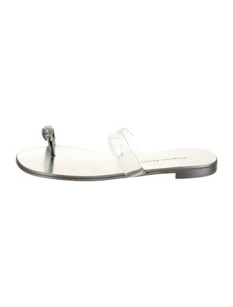 Giuseppe Zanotti Patent Leather Crystal Embellishments Slides