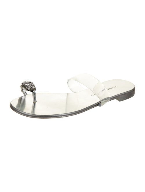 Giuseppe Zanotti Patent Leather Crystal Embellishments Slides