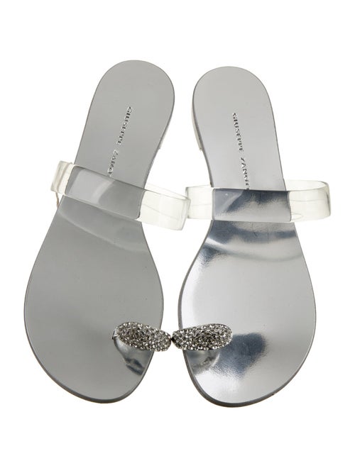 Giuseppe Zanotti Patent Leather Crystal Embellishments Slides