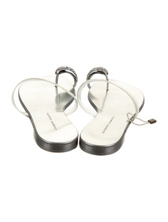 Giuseppe Zanotti Patent Leather Crystal Embellishments Slides