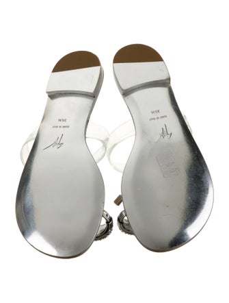 Giuseppe Zanotti Patent Leather Crystal Embellishments Slides