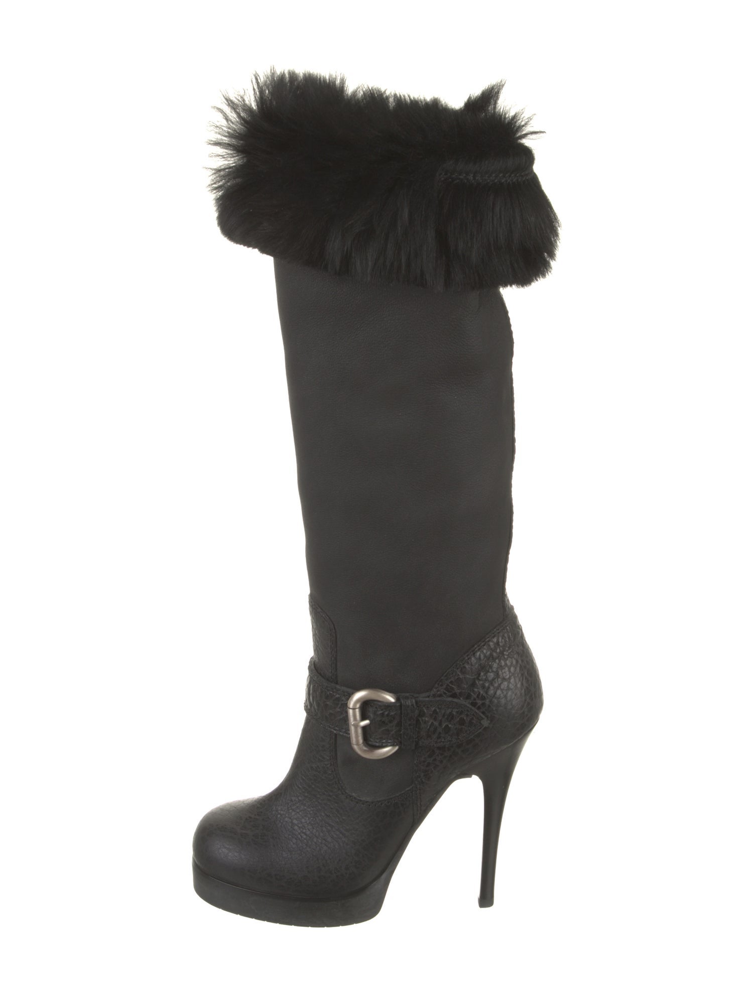 Giuseppe Zanotti Leather Fur Trim Boots