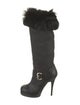 Giuseppe Zanotti Leather Fur Trim Boots
