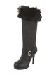 Giuseppe Zanotti Leather Fur Trim Boots