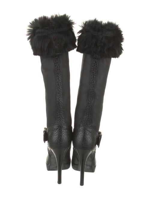 Giuseppe Zanotti Leather Fur Trim Boots