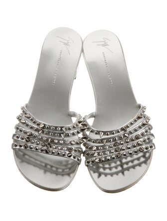 Giuseppe Zanotti Spike Accents Leather Slides