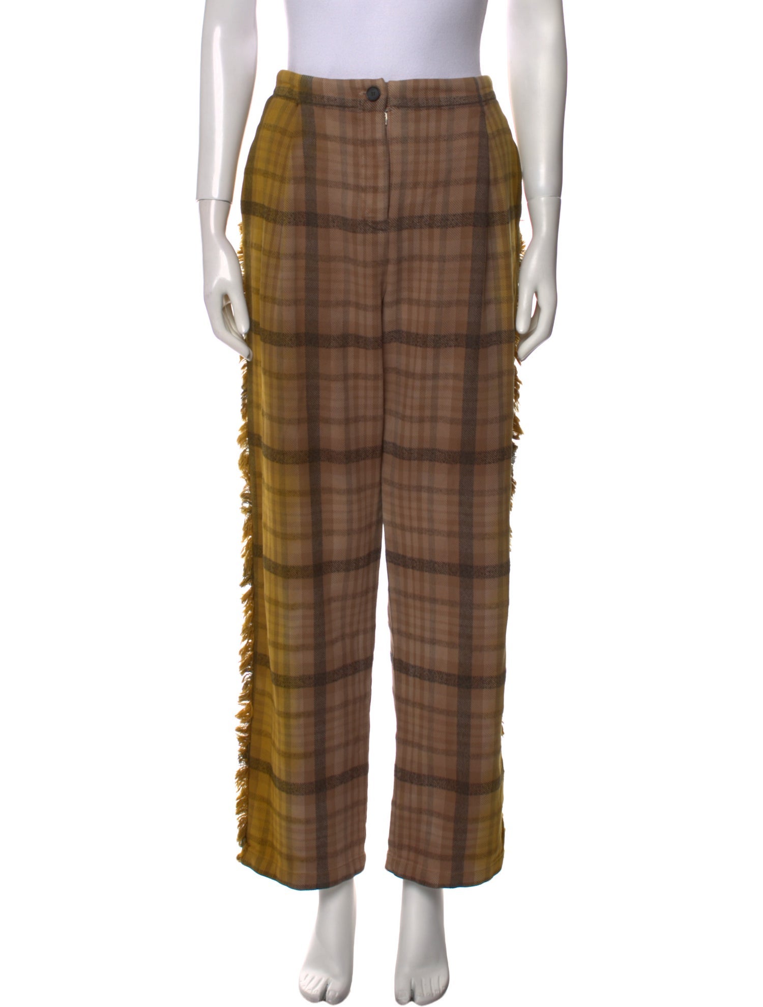 Giuseppe Zanotti Plaid Print Wide Leg Pants