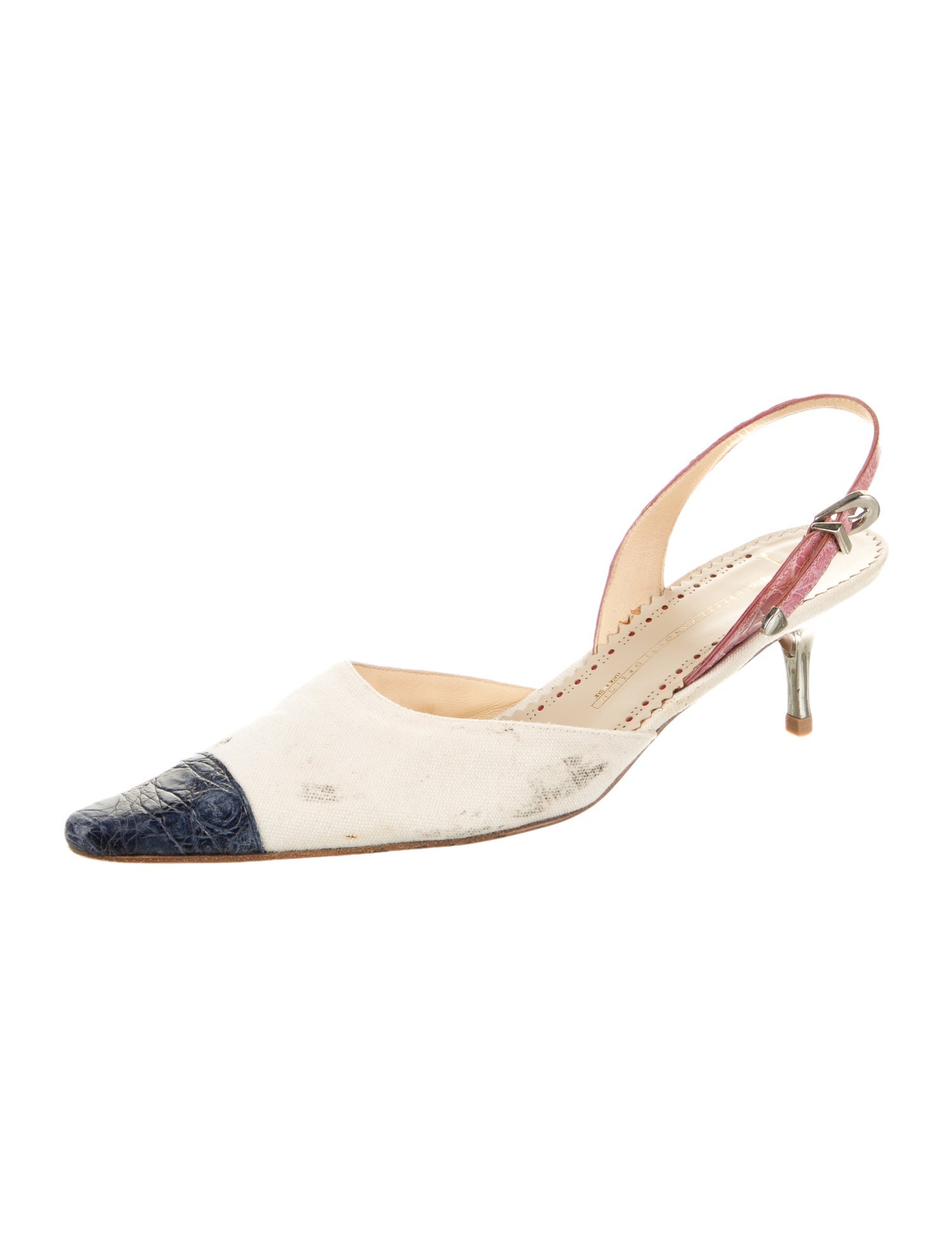 Giuseppe Zanotti Colorblock Pattern Slingback Pumps