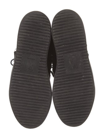 Giuseppe Zanotti Suede Faux Fur Trim Wedge Sneakers