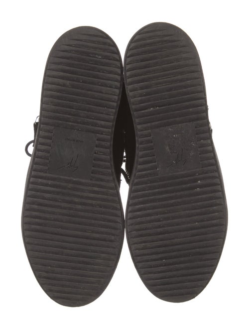 Giuseppe Zanotti Suede Faux Fur Trim Wedge Sneakers