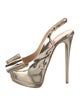 Giuseppe Zanotti Patent Leather Bow Accents Slingback Sandals