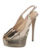 Giuseppe Zanotti Patent Leather Bow Accents Slingback Sandals