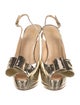 Giuseppe Zanotti Patent Leather Bow Accents Slingback Sandals